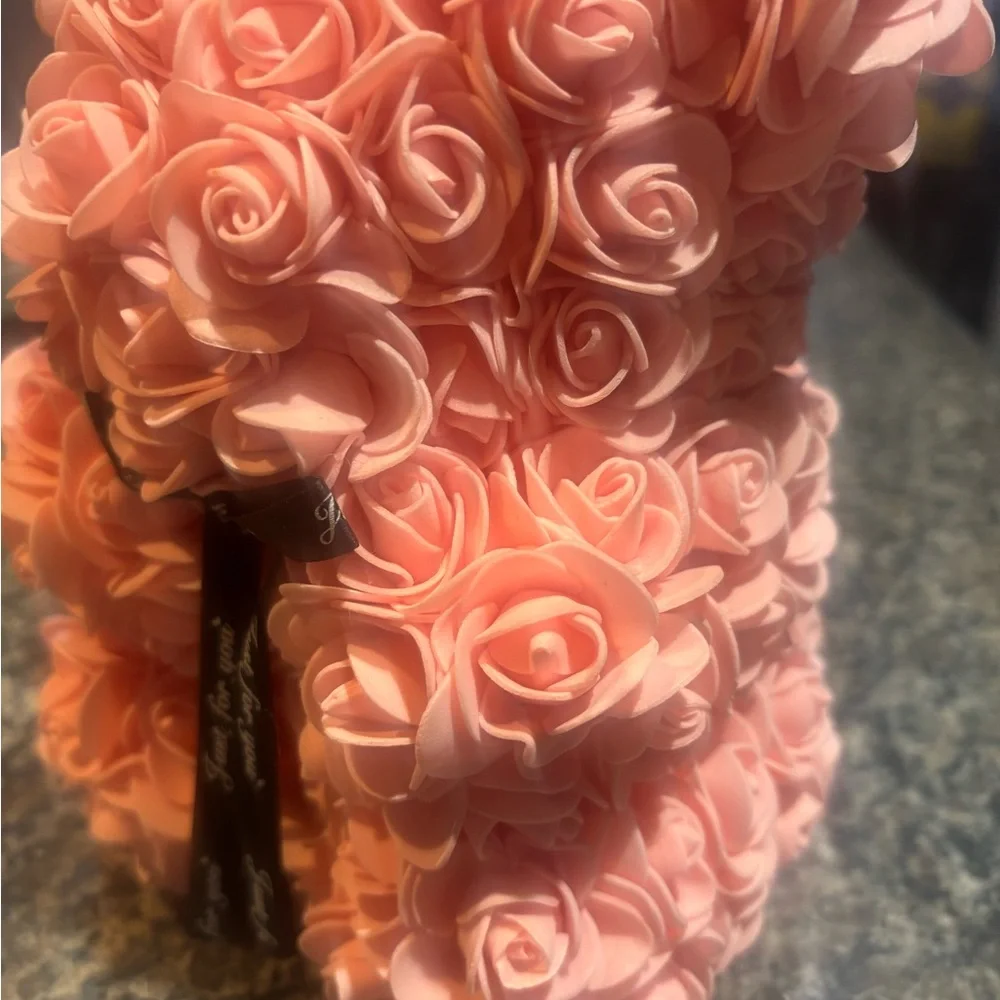 Light pink Rose Teddy Bear 🧸 Valentines gift 💝